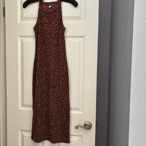 Old Navy Brown and Black Leopard Print fitted dress